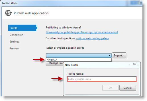 New Profile dialog
