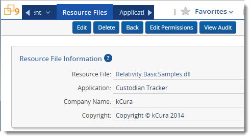 information displayed on the details view for a resource file