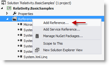 Add Reference menu option