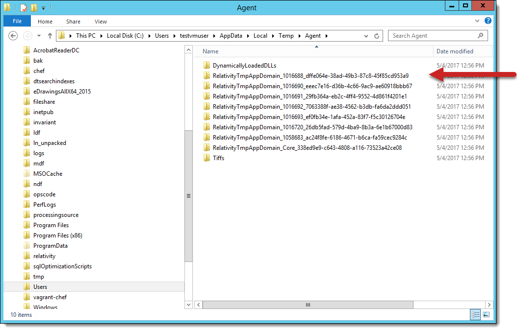Agent domains listed in a temp folder