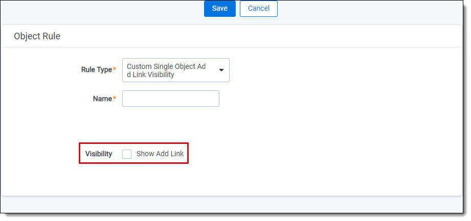 Visibility checkbox