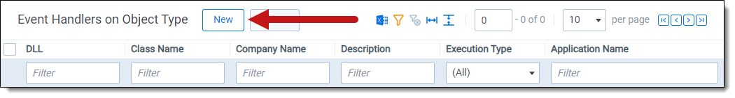 New button on the Object Type Details page