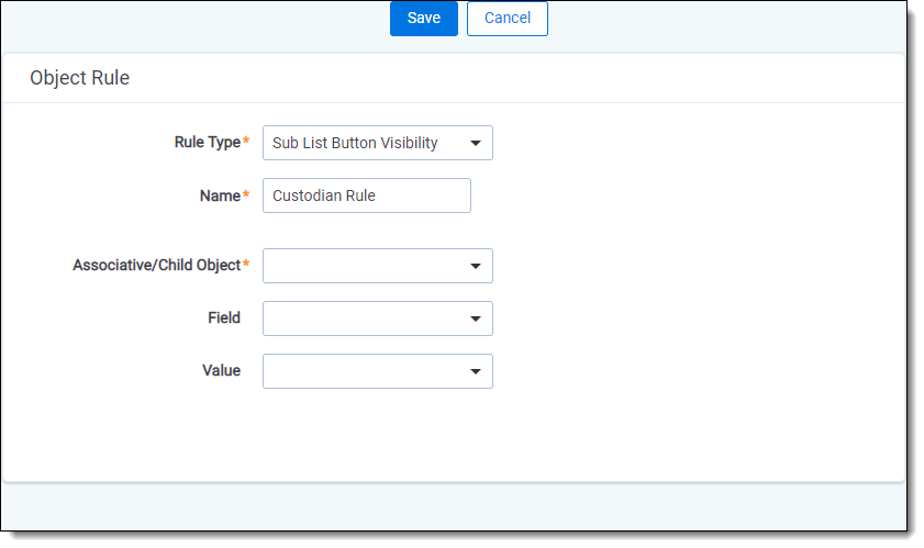 Selecting Sub-List Button Visibility