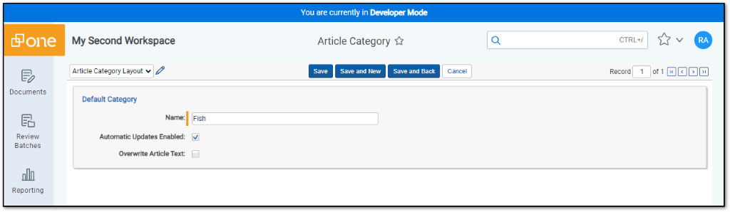 Article Category tab