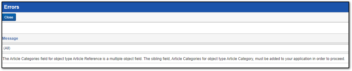 Error list