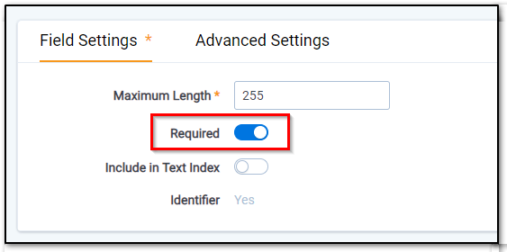 Required field