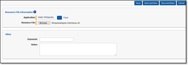Resource File Information dialog