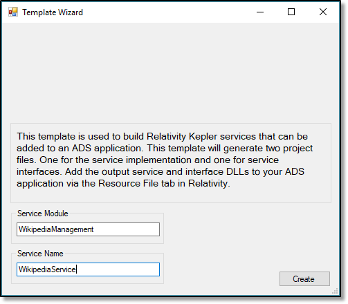 Template wizard