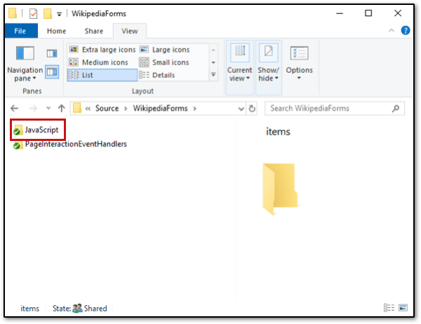JavaScript folder