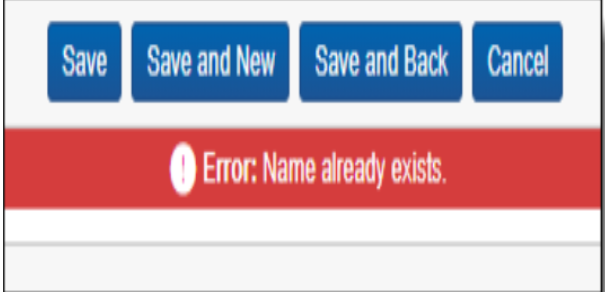 Example Error Message Output