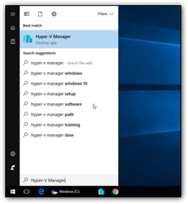 Hyper-V Manager application