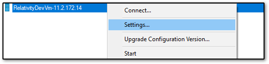 Settings option for DevVM