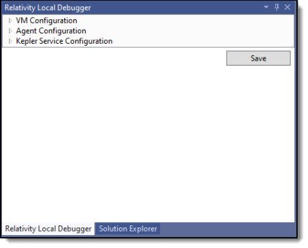 Relativity Local Debugger pane