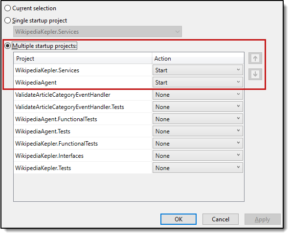 Multiple startup projects option