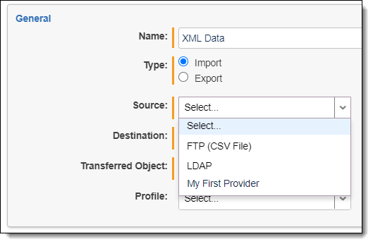 selecting source provider