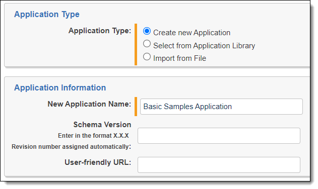 New application layout