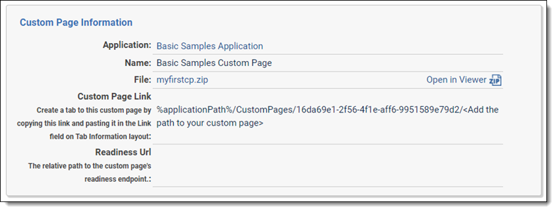 Custom Page Link field