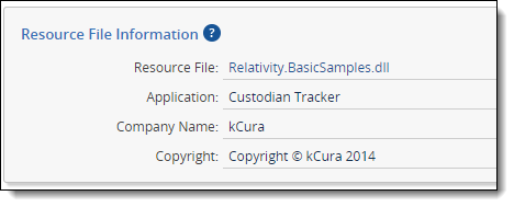 information displayed on the details view for a resource file