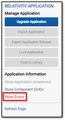 Show Error link