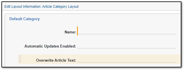 Canvas for Article Category object type