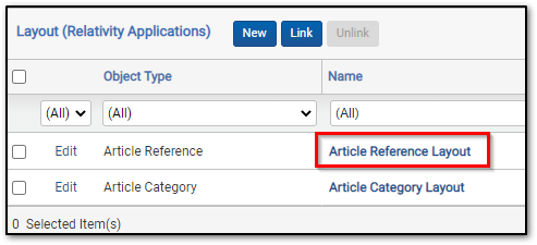 Article Reference Layout link