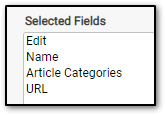 Selected fields for All Article Reference view