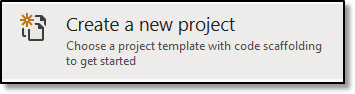 Create a new project button