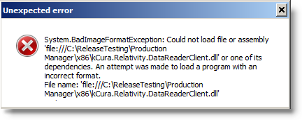 BadImageImportFormatException message