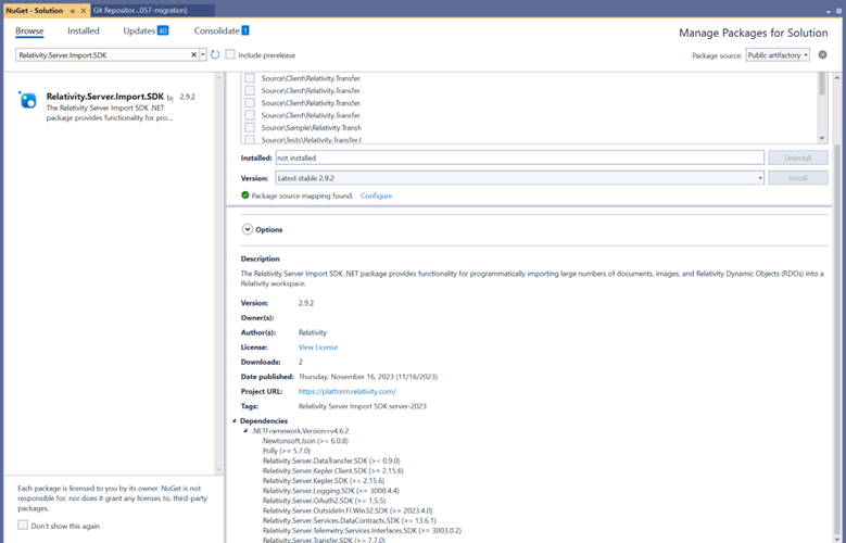 Data Exchange Client dependencies
