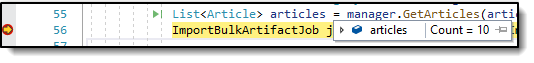 Breakpoint in code