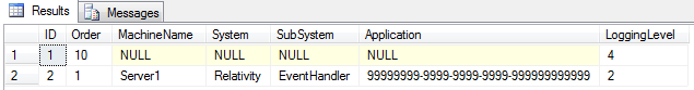 EDDS logging rule example