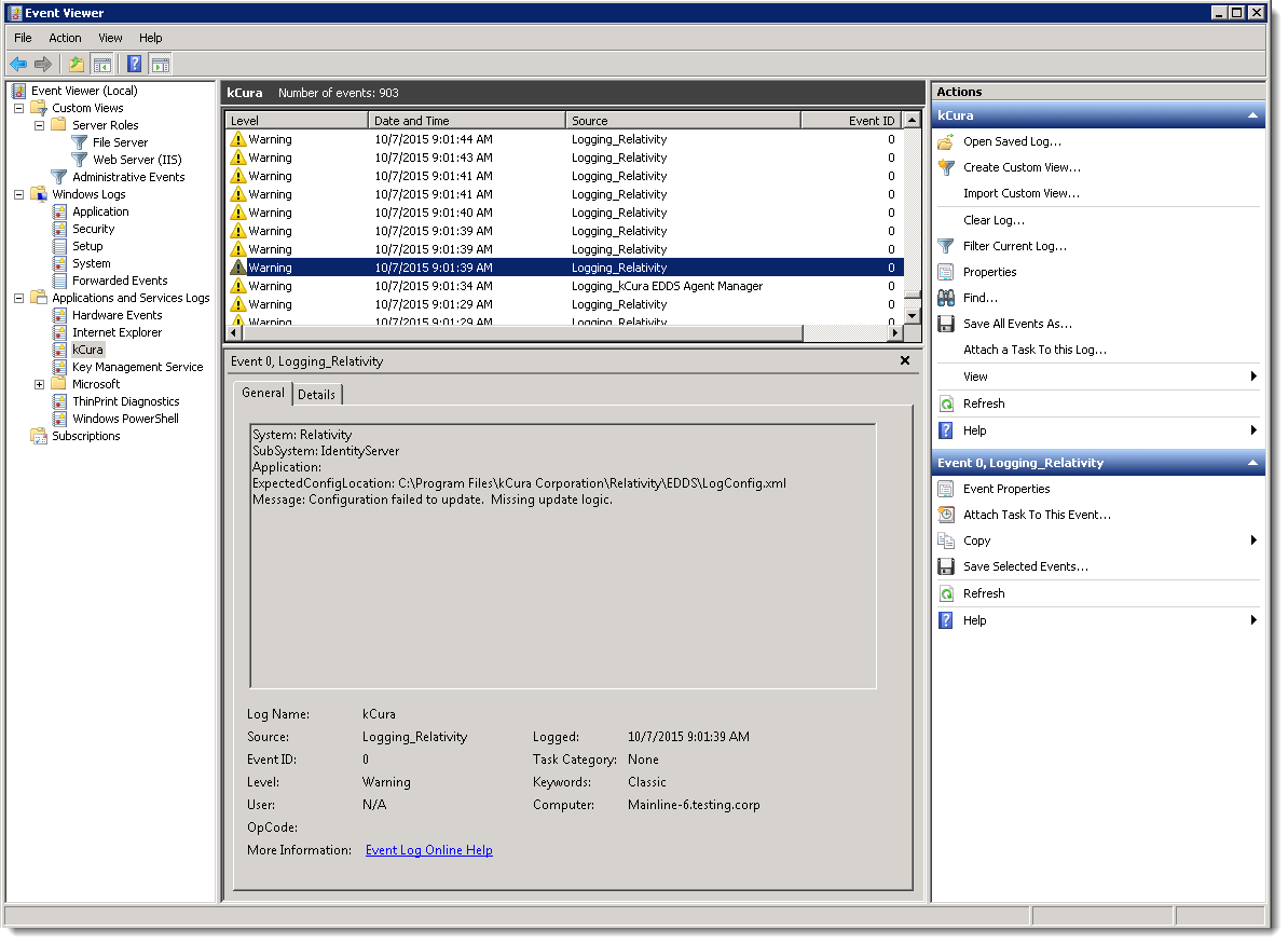 Event viewer