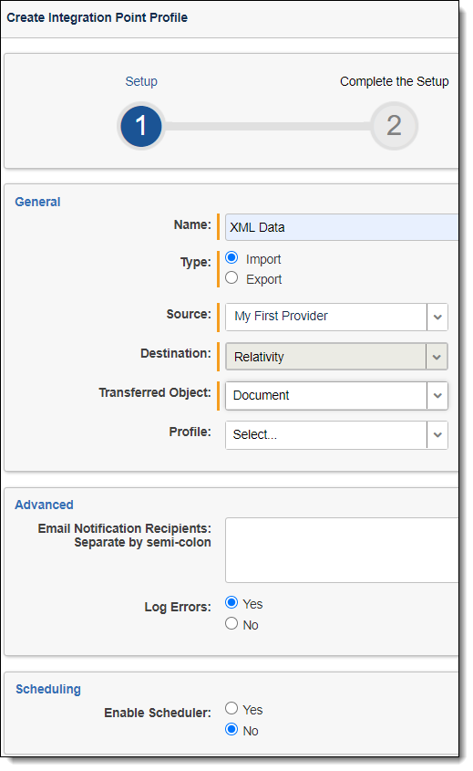 layout for setting integration points