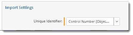 field for selecting a uniquue identifier