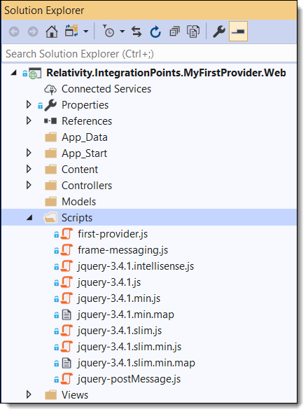 first-provider.js file in the Solution Explorer