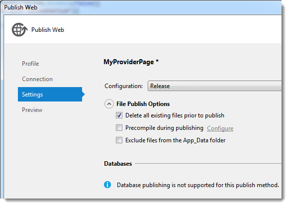 adding configuration settings