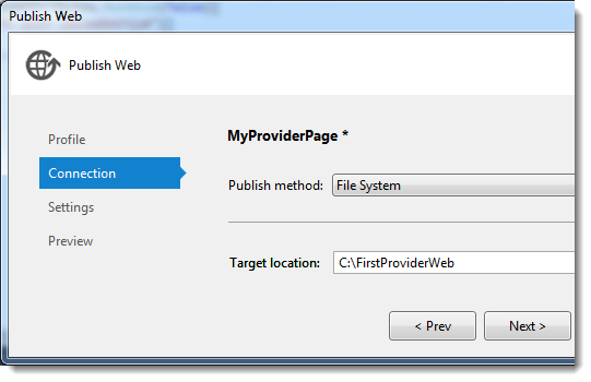 selecting a publish method