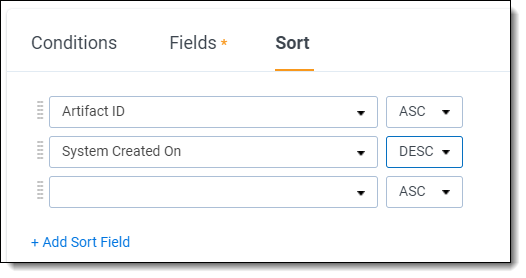 Saved search sorts